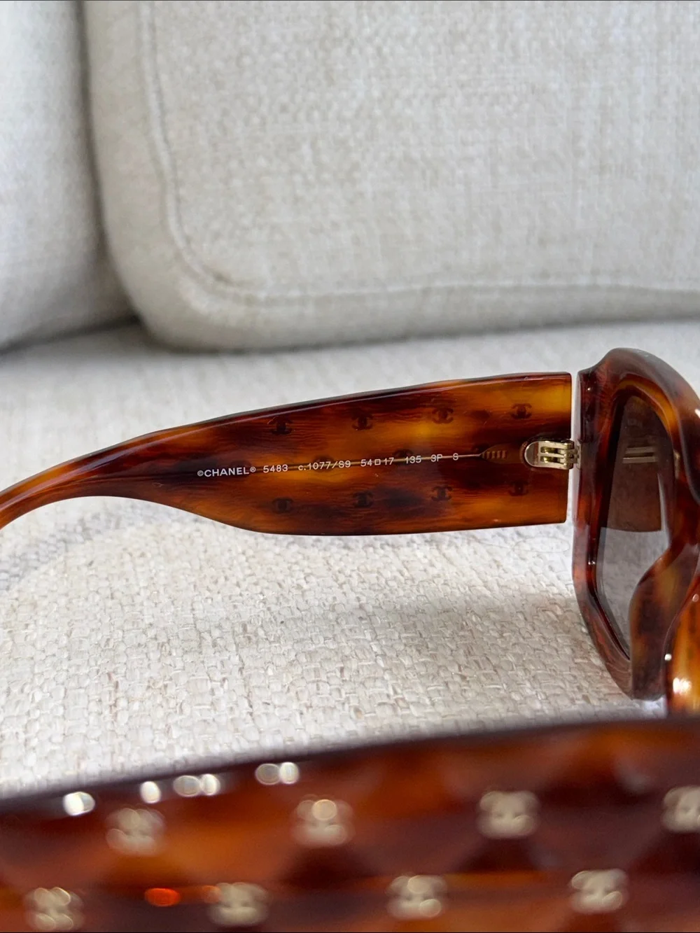 CHANEL Tortoiseshell Square Sunglasses